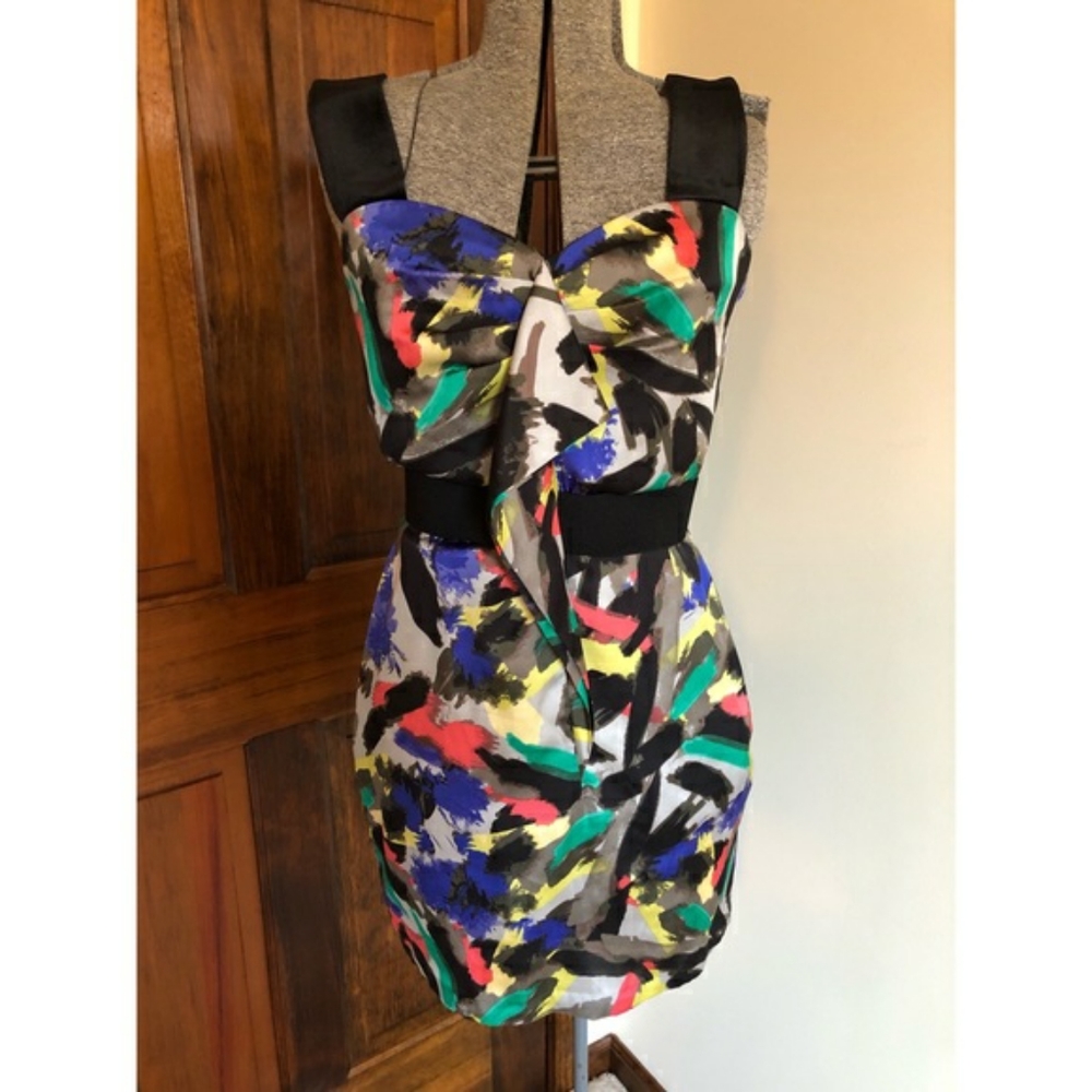 BCBGeneration Mini Cascade Ruffle Dress Medium